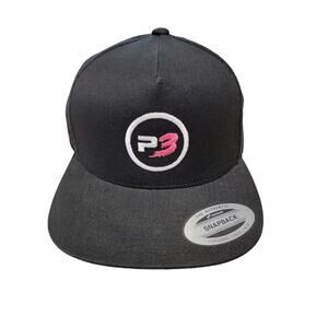 P3 Yupoong The Classics Snapback Baseball Trucker Hat Cap Black Adult Adjustable
